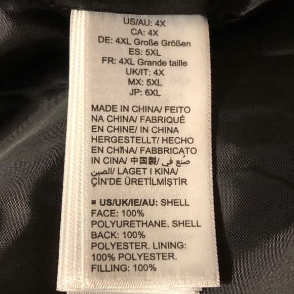 Plus Size Puffer Jacket Black Vegan Leather Fully Lined Pockets Womens 4X NEW - Picture 14 of 16